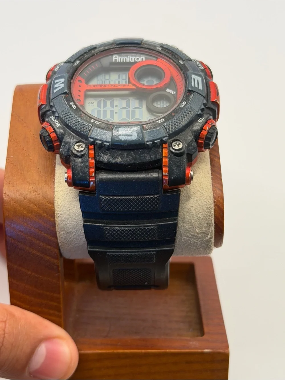 Armitron Sport digital watch (model 40/8284) Black/Red/Orange